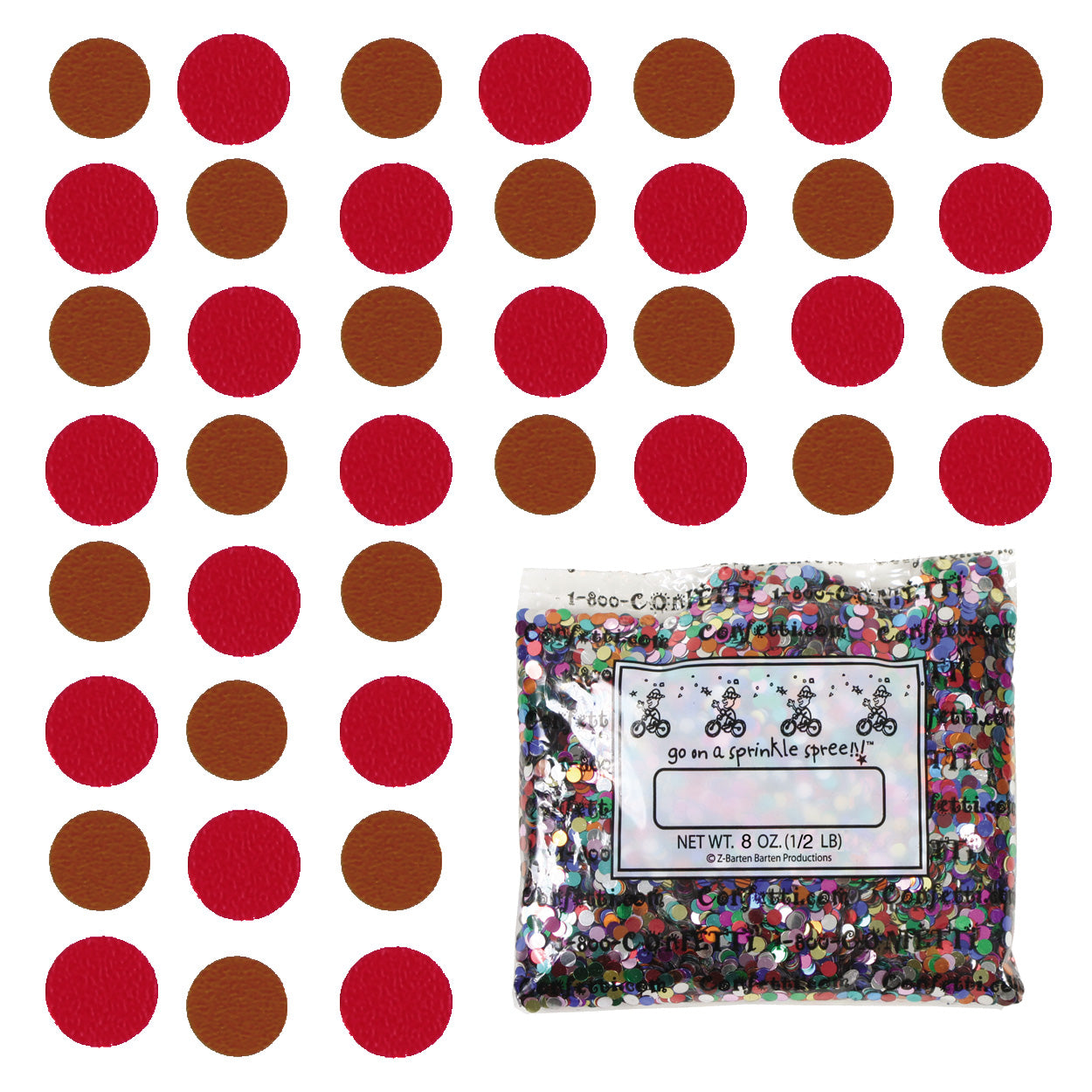 Confetti Circle 1/4" Orange, Red