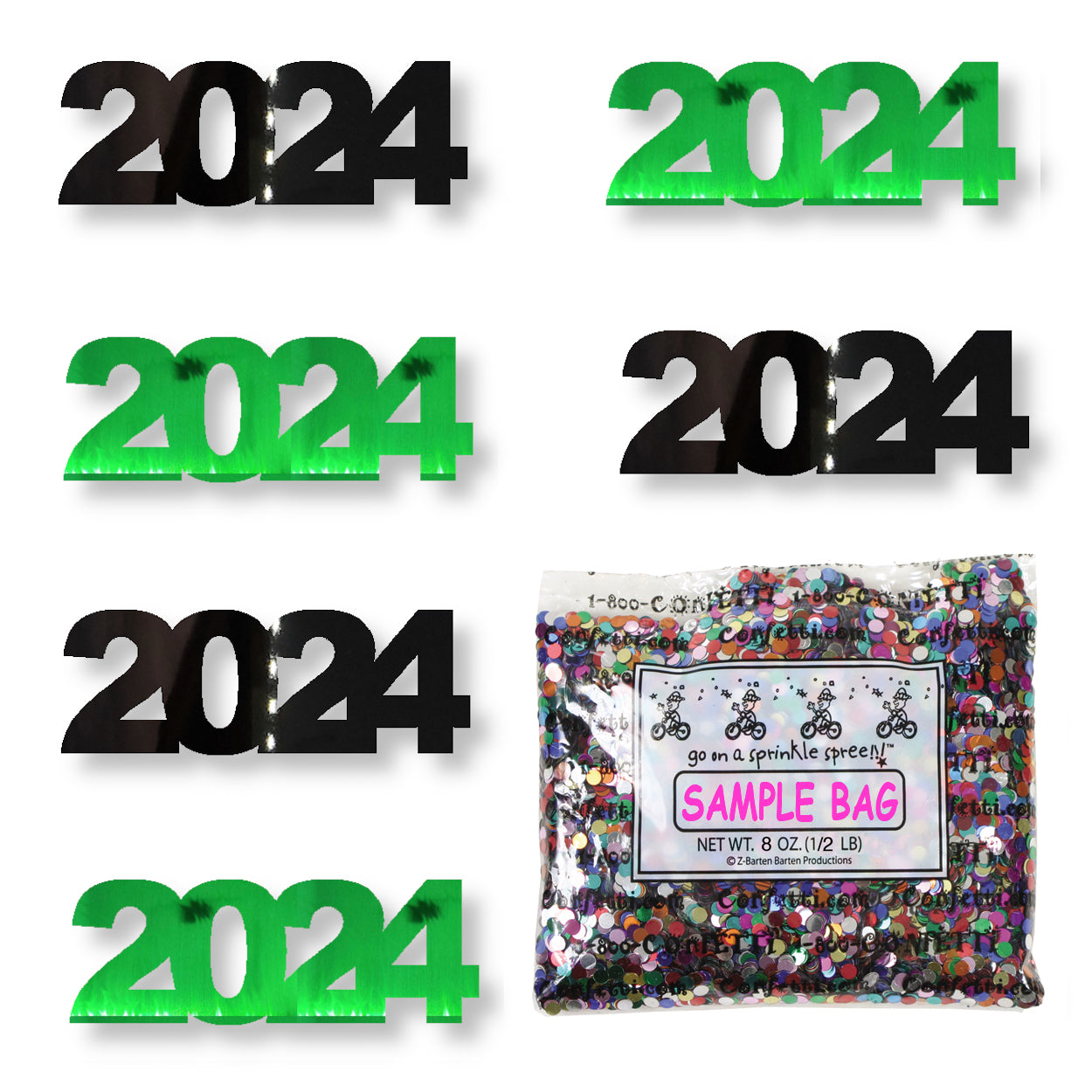Confetti Year 2024 Black, Green