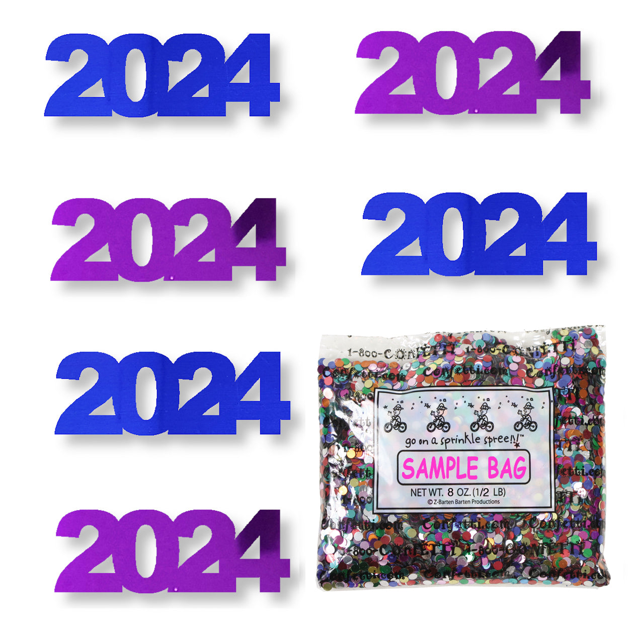 Confetti Year 2024 Blue Royal, Purple