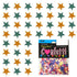 Confetti Star 1/4" Green Hunter, Orange