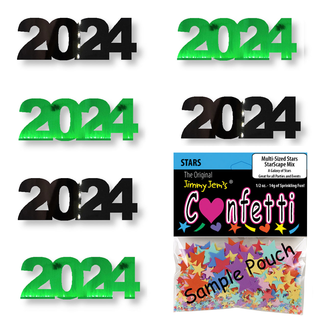 Confetti Year 2024 Black, Green