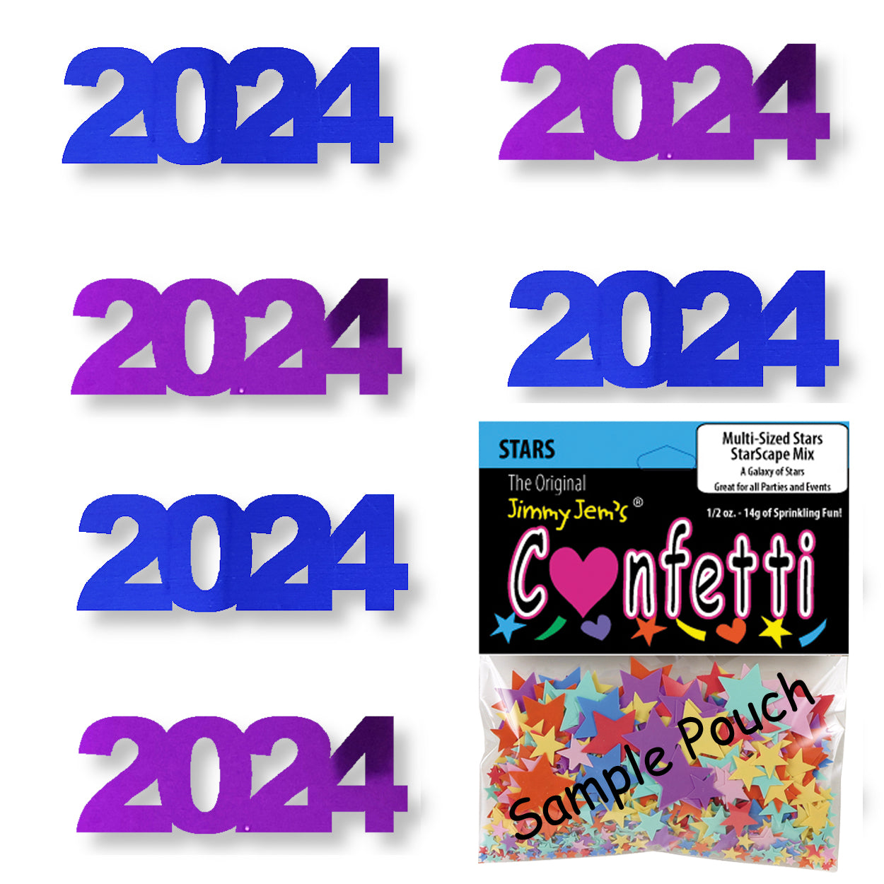 Confetti Year 2024 Blue Royal, Purple