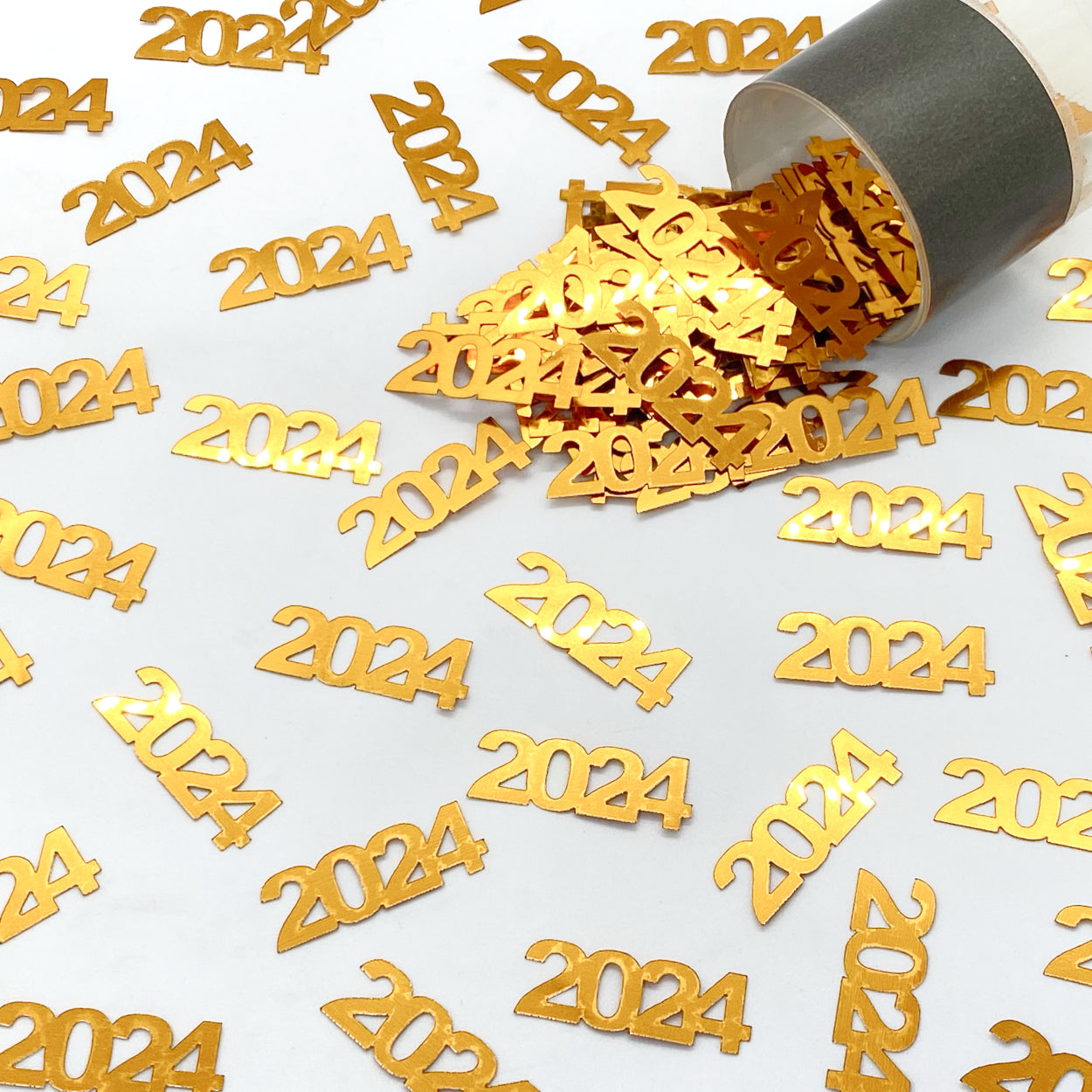 Confetti Year 2024 Orange, Silver