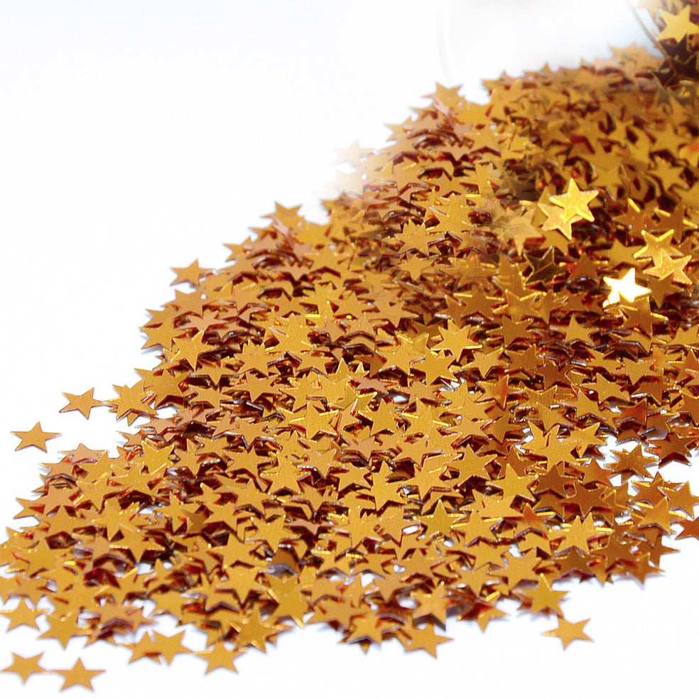 Confetti Star 1/4" Green Hunter, Orange