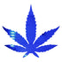 Custom-Bigs 2" & 5" - MARIJUANA LEAF  Blue Royal