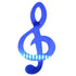 Custom-Bigs 2" & 5" - MUSIC NOTE CLEF Blue Royal