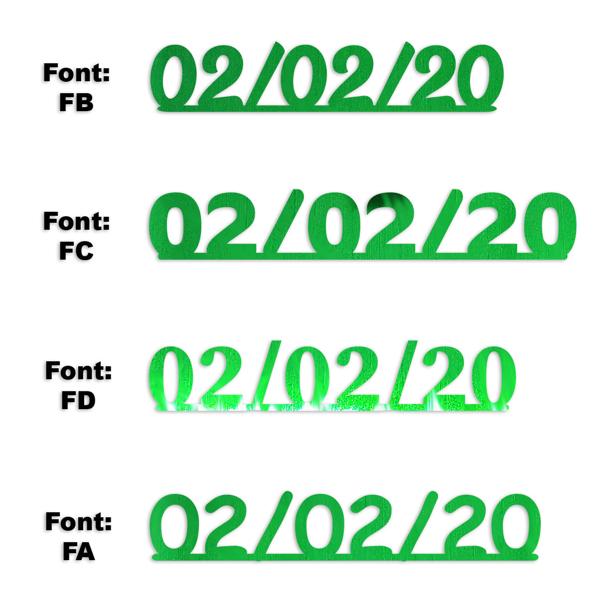 Custom-Fetti Date - 02/02/24 or 02/02/25  Green