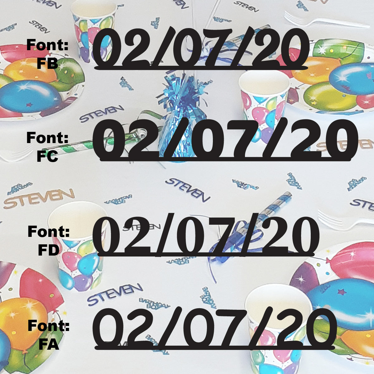 Custom-Fetti Date - 02/07/24 or 02/07/25  Black