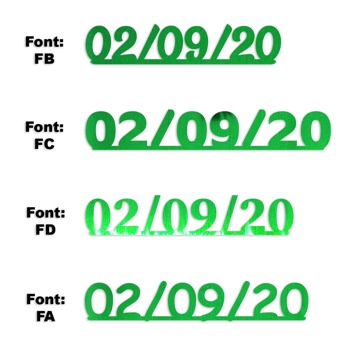 Custom-Fetti Date - 02/09/24 or 02/09/25  Green
