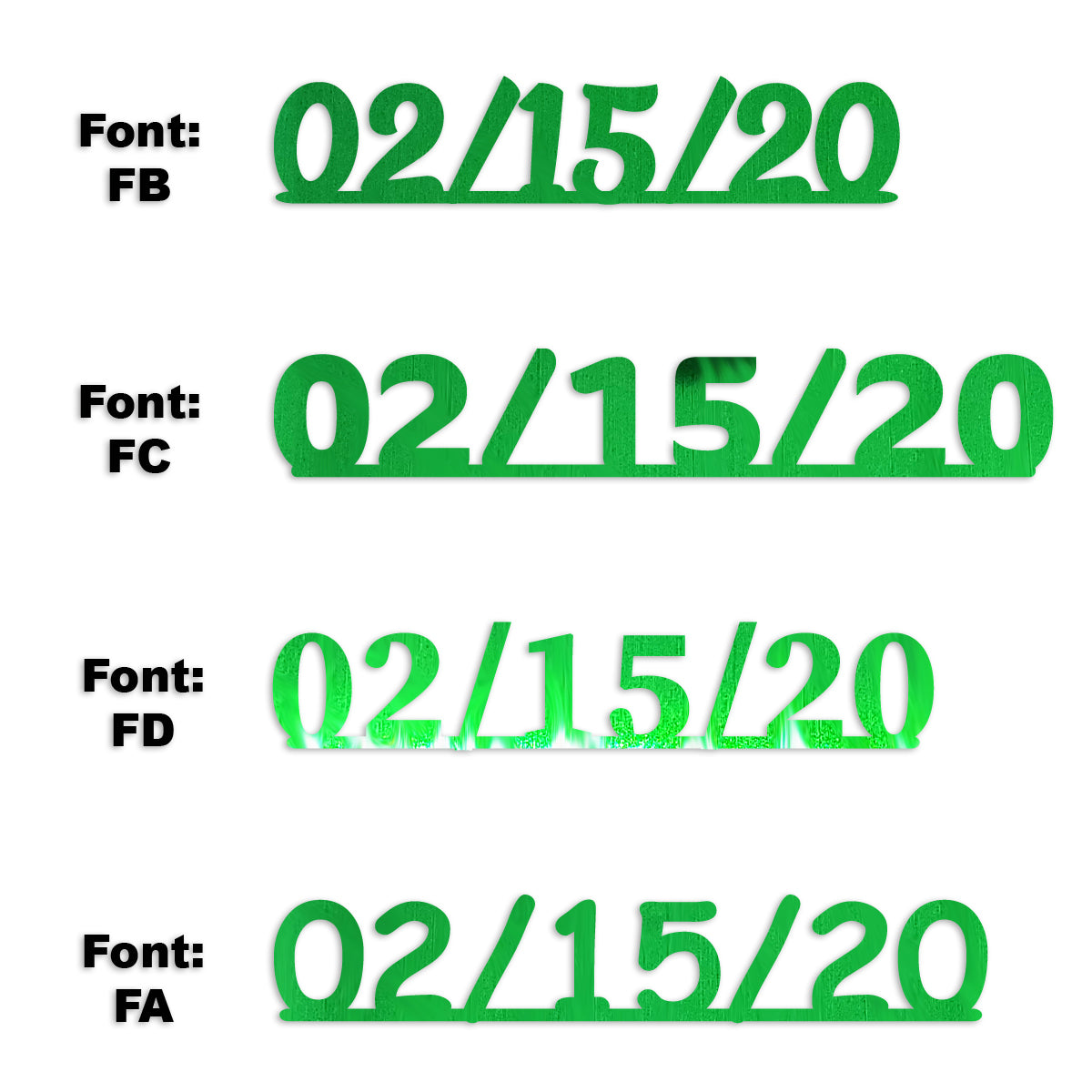 Custom-Fetti Date - 02/15/24 or 02/15/25  Green
