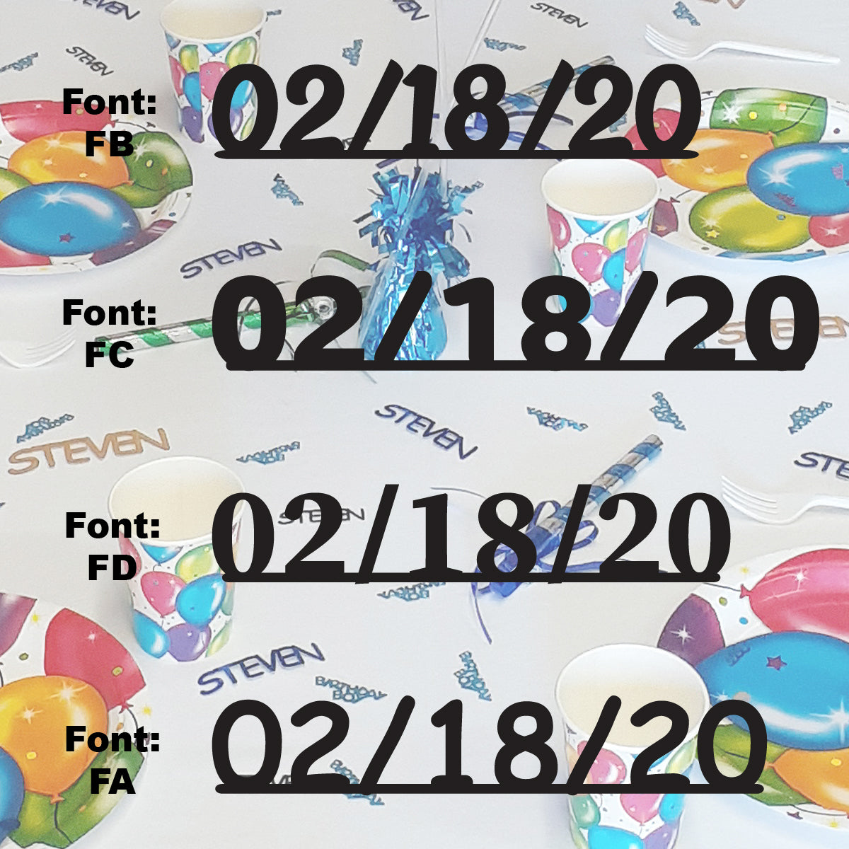 Custom-Fetti Date - 02/18/24 or 02/18/25  Black