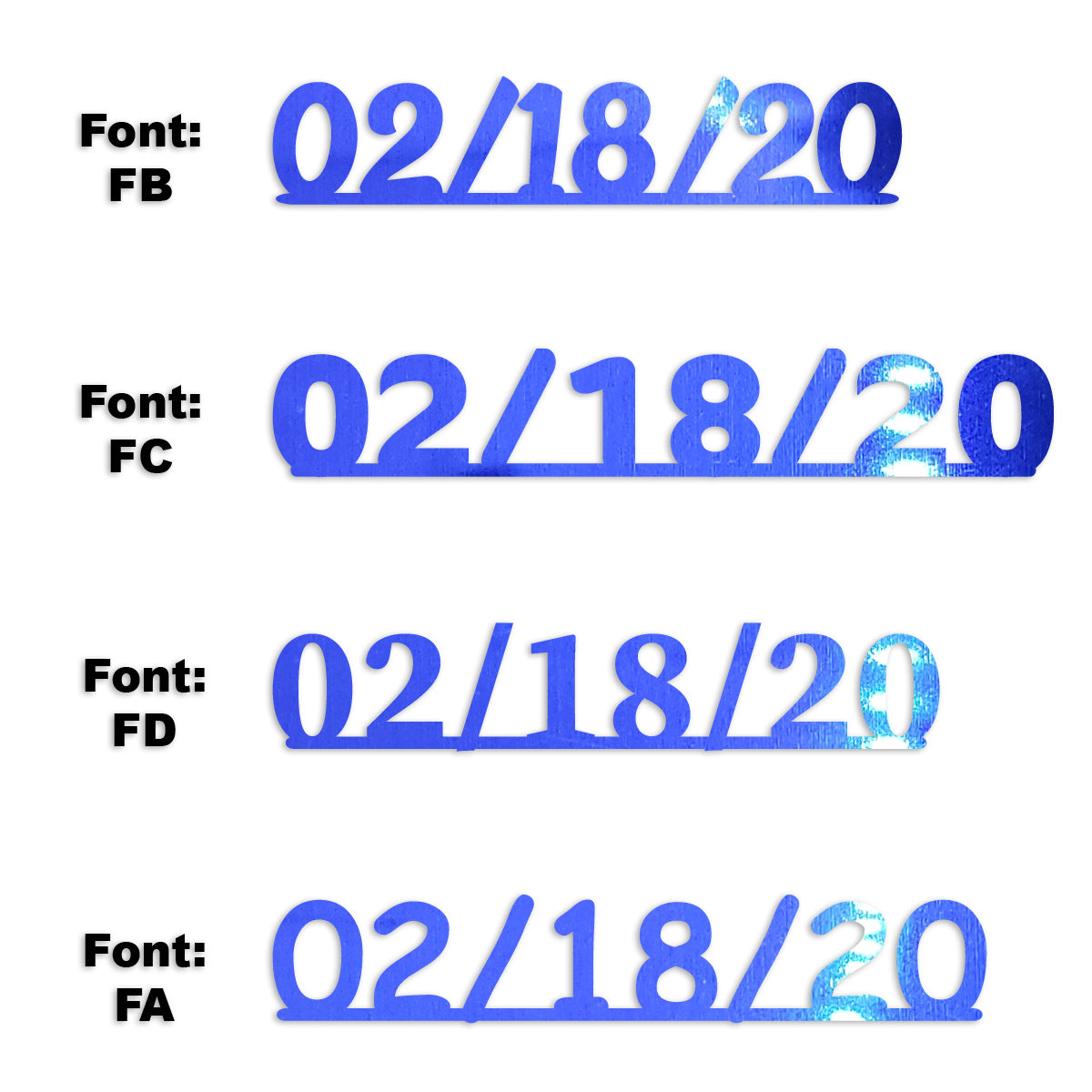Custom-Fetti Date - 02/18/24 or 02/18/25  Blue Royal