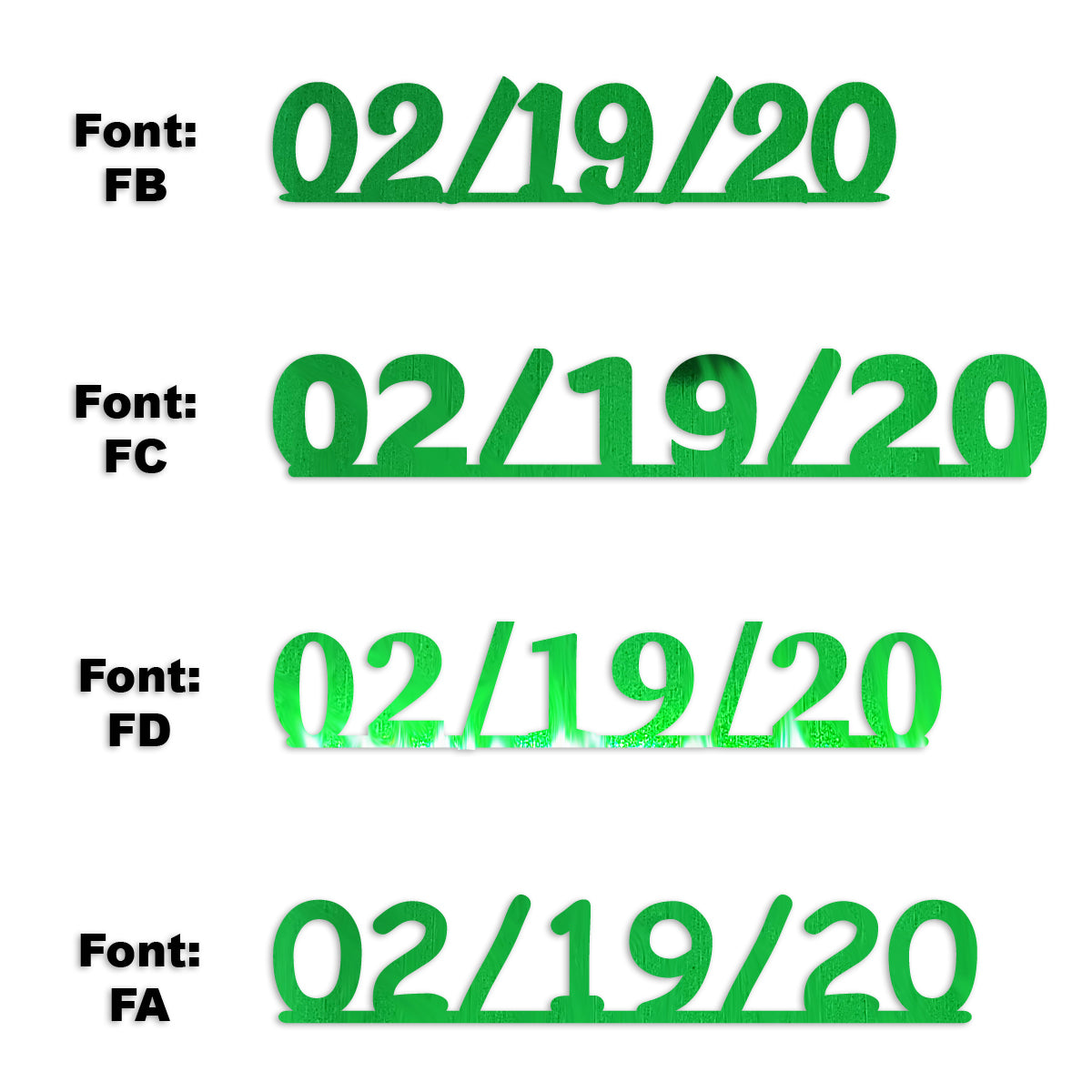 Custom-Fetti Date - 02/19/24 or 02/19/25  Green