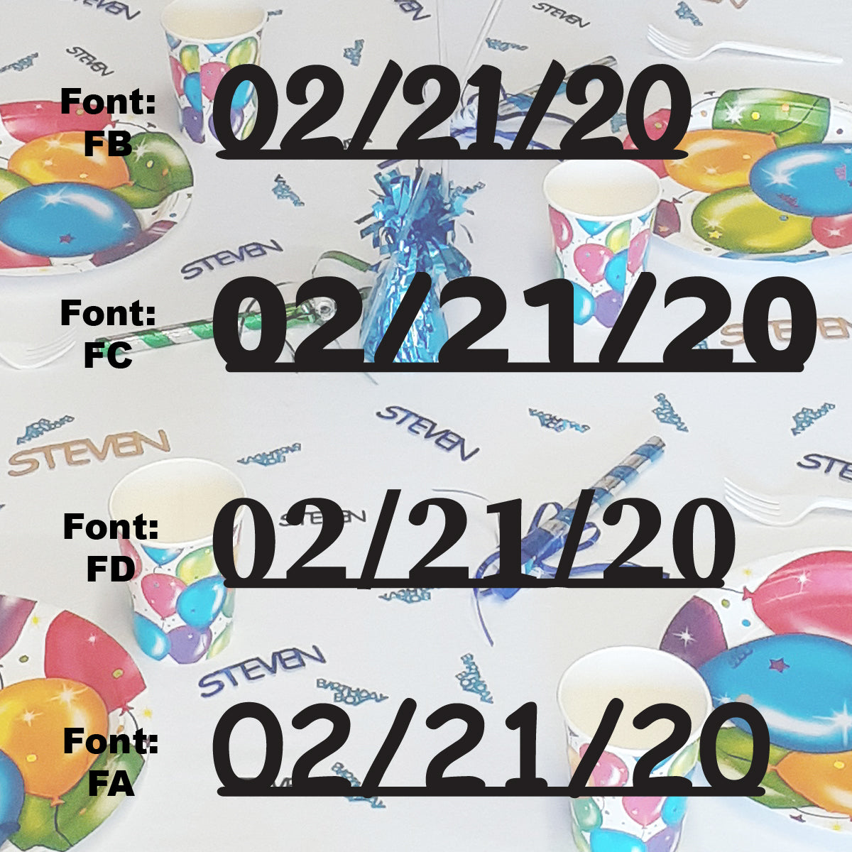 Custom-Fetti Date - 02/21/24 or 02/21/25  Black