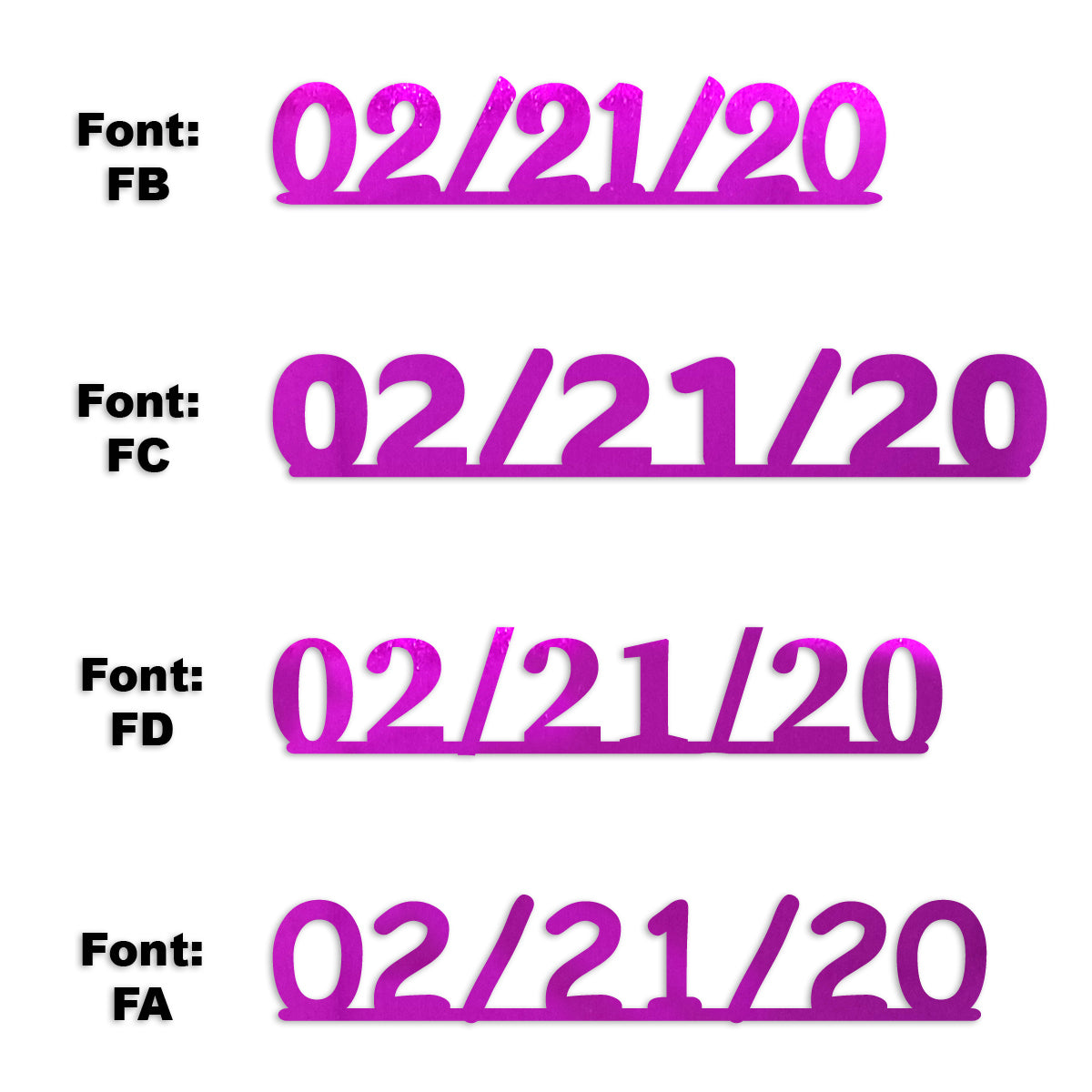 Custom-Fetti Date - 02/21/24 or 02/21/25  Fuchsia