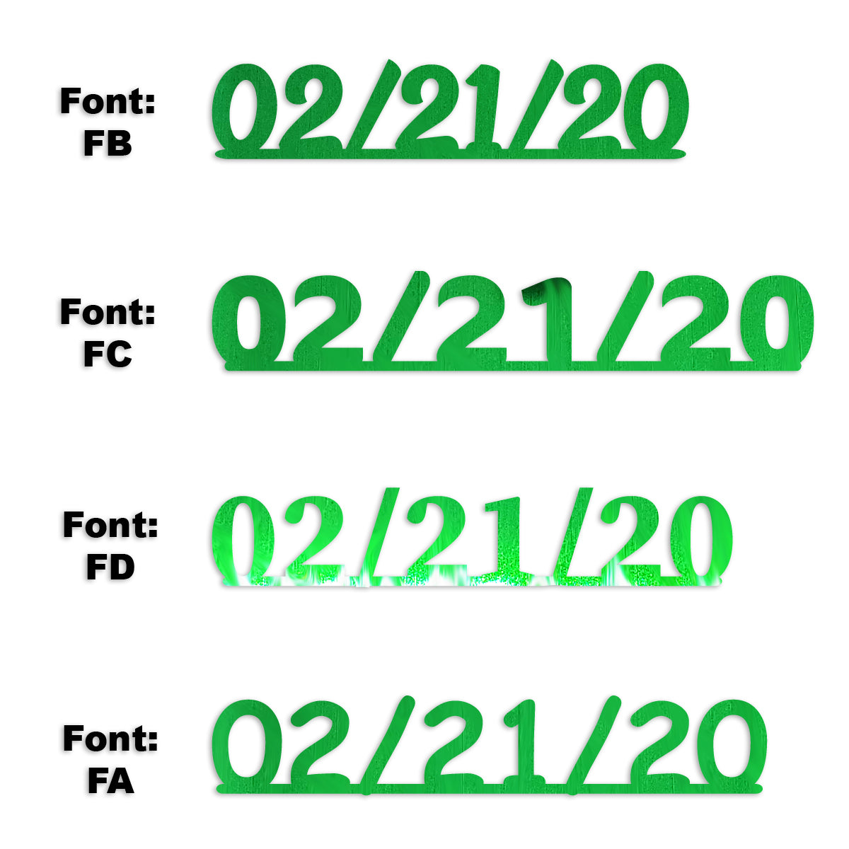 Custom-Fetti Date - 02/21/24 or 02/21/25  Green