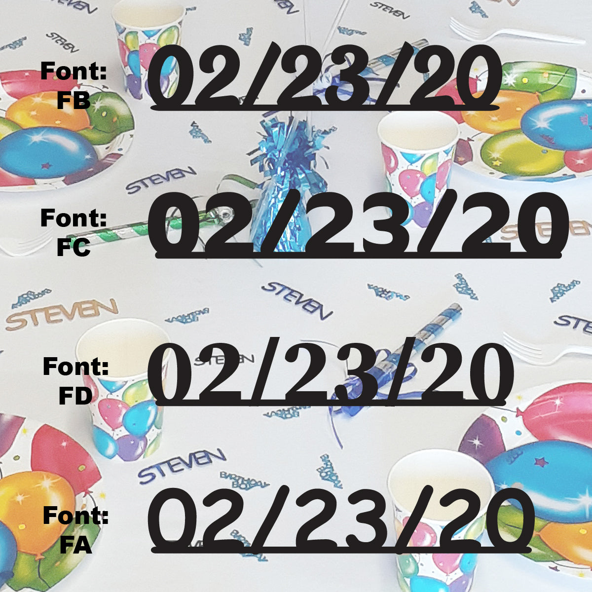 Custom-Fetti Date - 02/23/24 or 02/23/25  Black