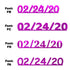 Custom-Fetti Date - 02/24/24 or 02/24/25  Fuchsia