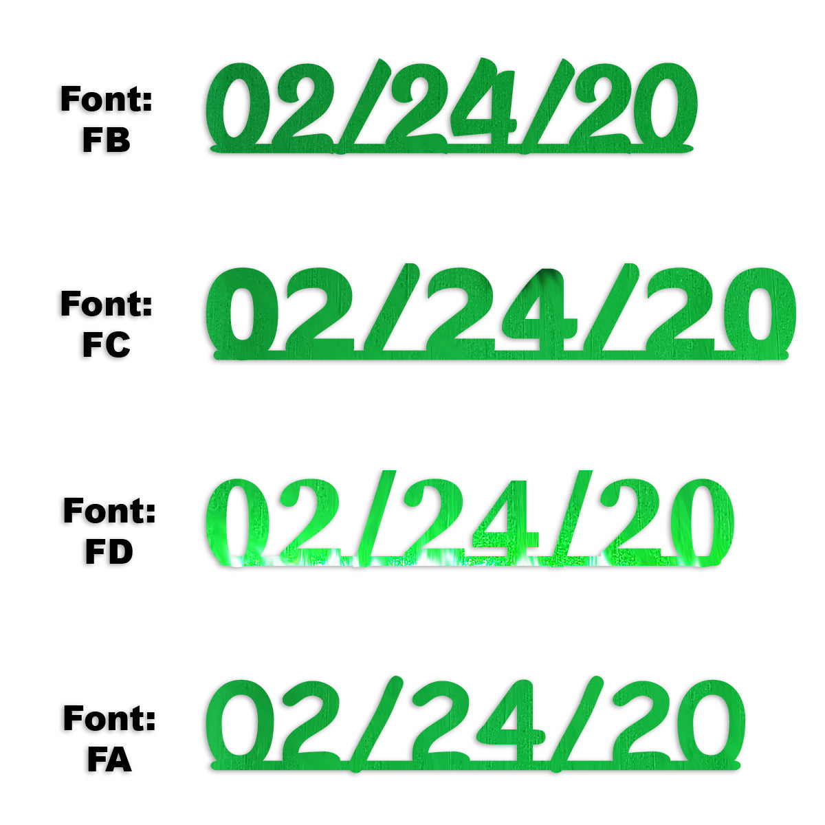 Custom-Fetti Date - 02/24/24 or 02/24/25  Green
