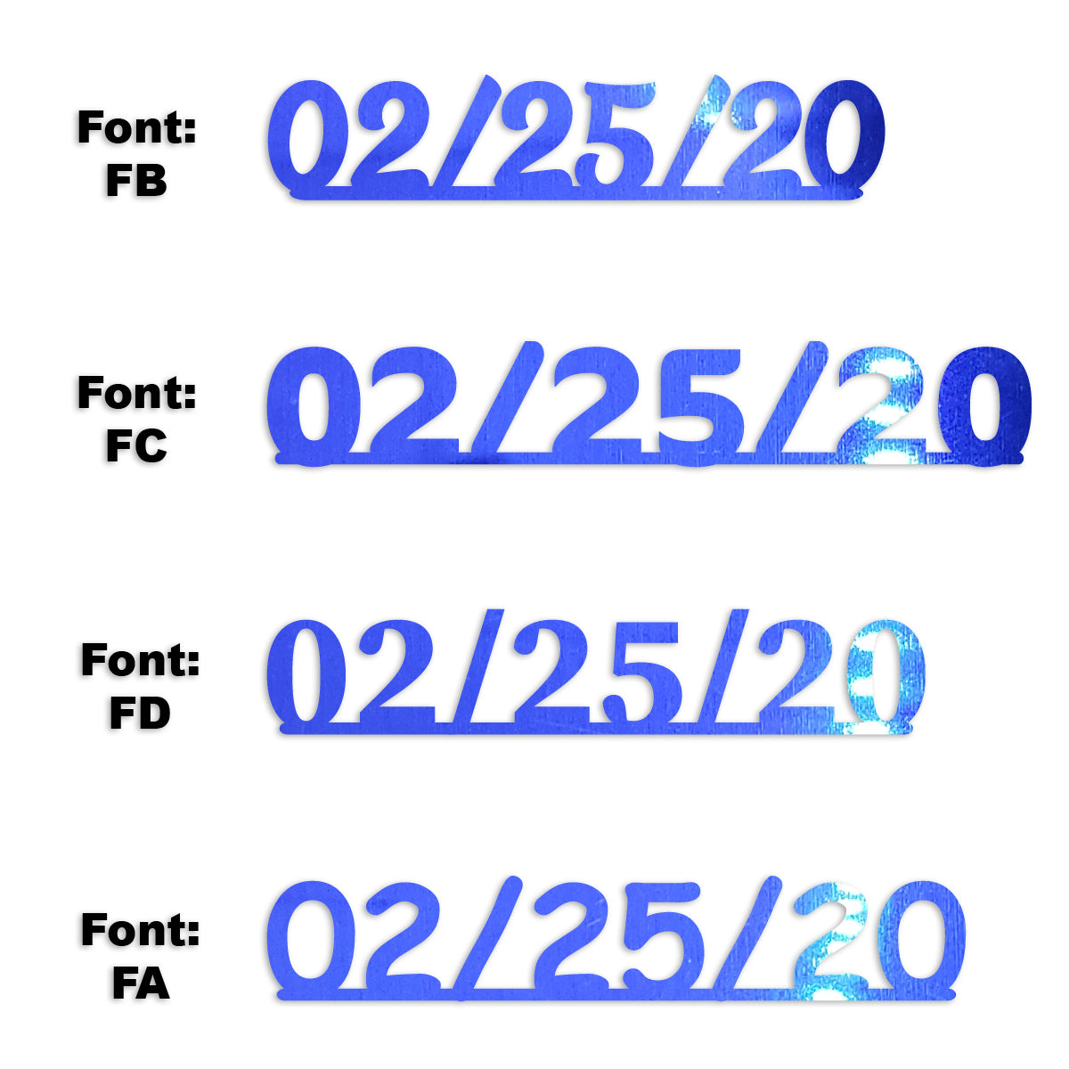 Custom-Fetti Date - 02/25/24 or 02/25/25  Blue Royal