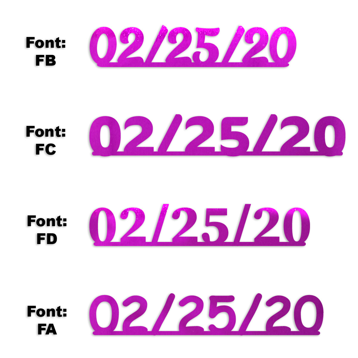 Custom-Fetti Date - 02/25/24 or 02/25/25  Fuchsia