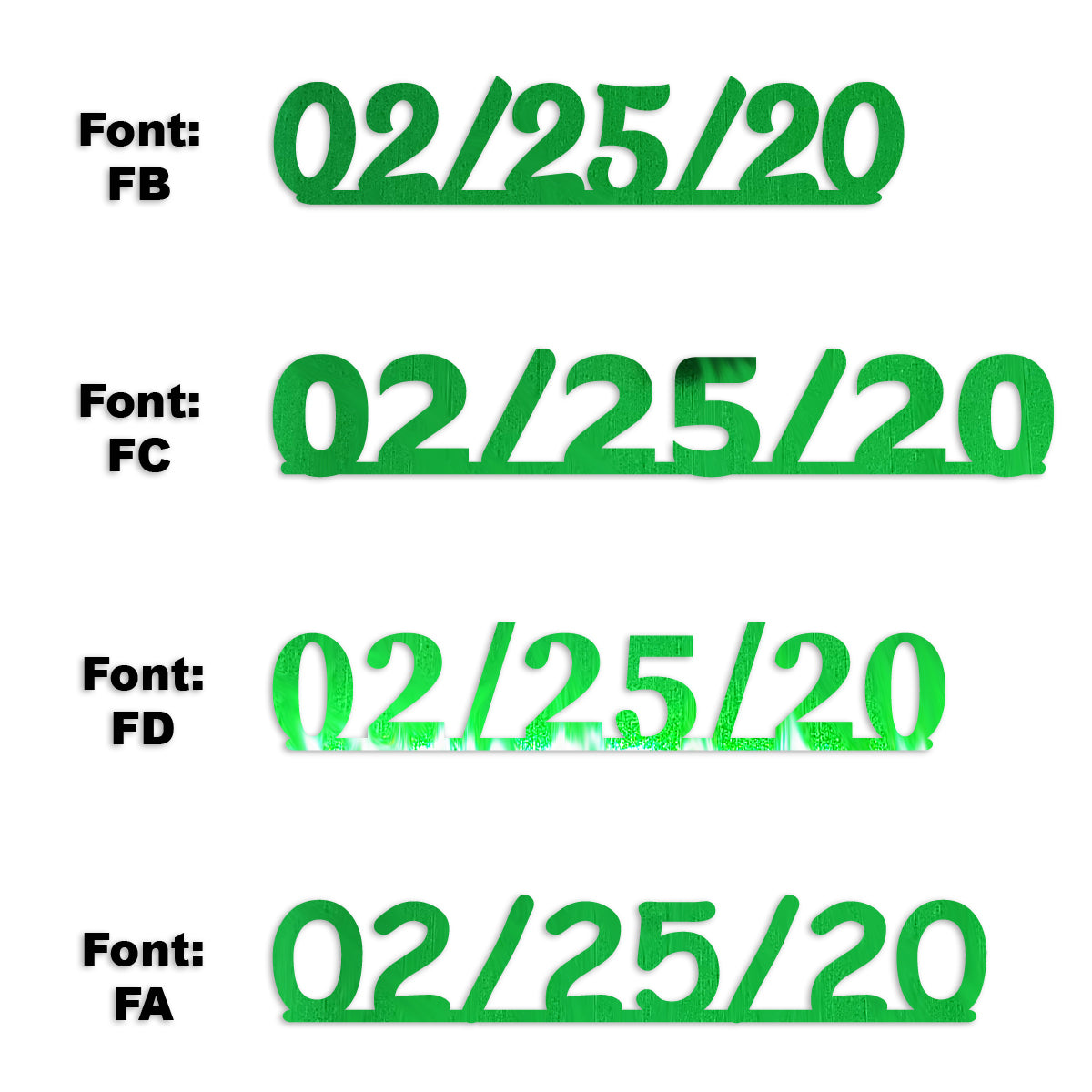 Custom-Fetti Date - 02/25/24 or 02/25/25  Green