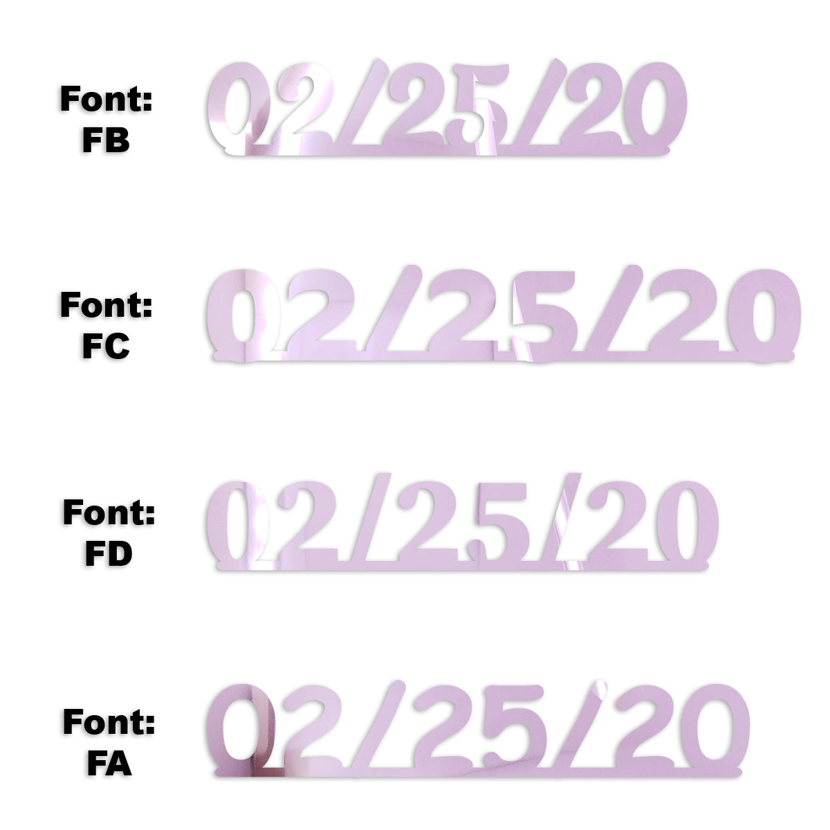 Custom-Fetti Date - 02/25/24 or 02/25/25  Pink
