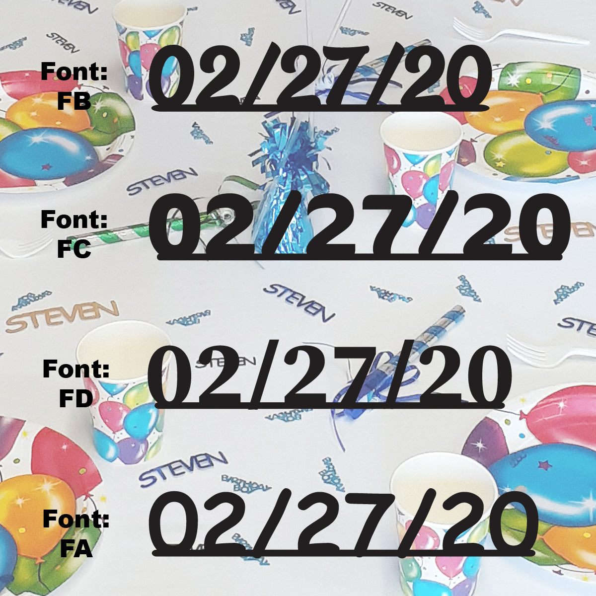 Custom-Fetti Date - 02/27/24 or 02/27/25  Black