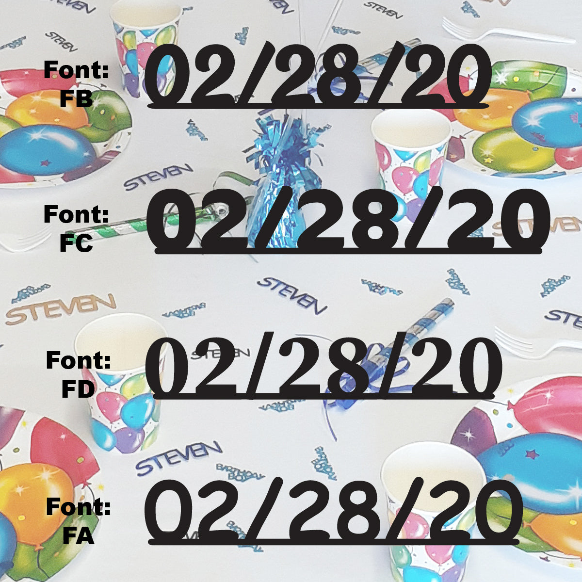 Custom-Fetti Date - 02/28/24 or 02/28/25  Black