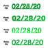 Custom-Fetti Date - 02/28/24 or 02/28/25  Green