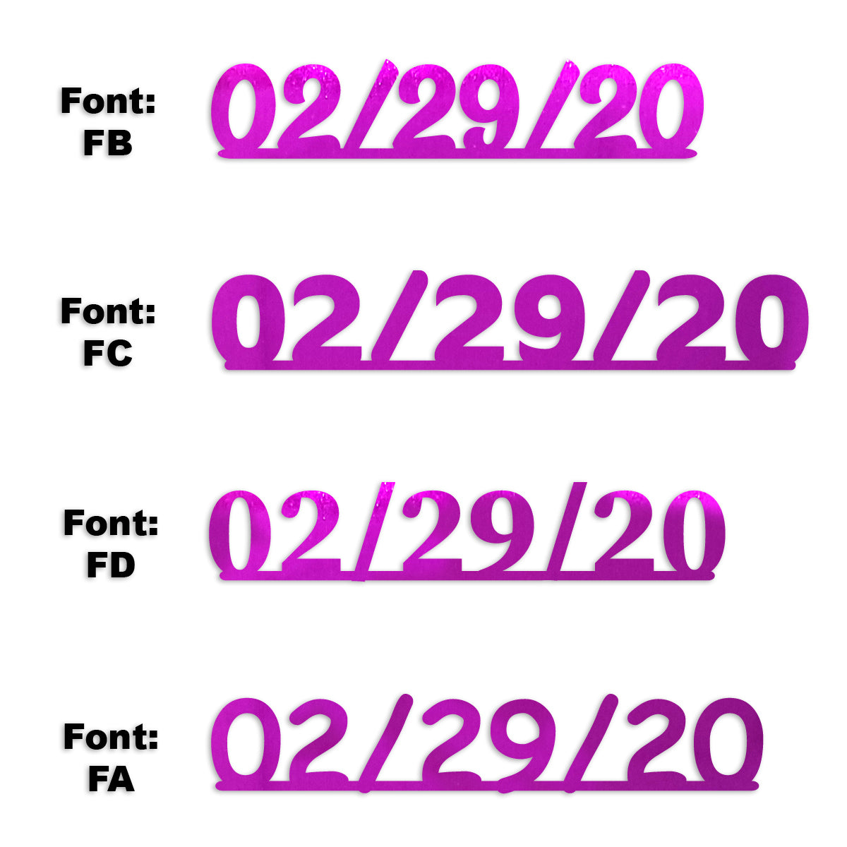 Custom-Fetti Date - 02/29/24 or 02/29/25  Fuchsia