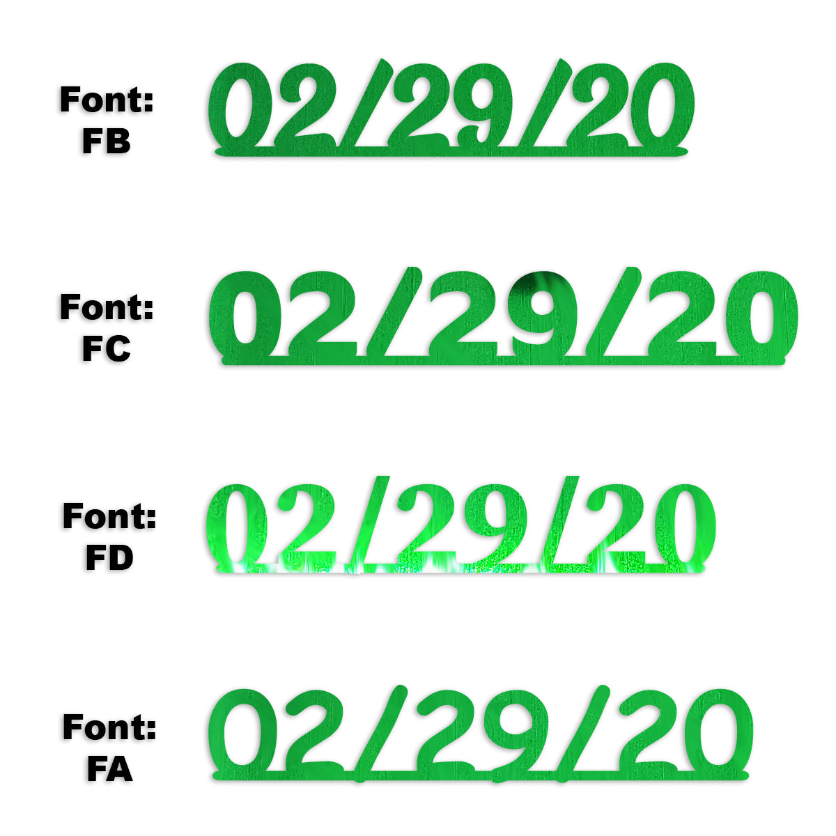 Custom-Fetti Date - 02/29/24 or 02/29/25  Green