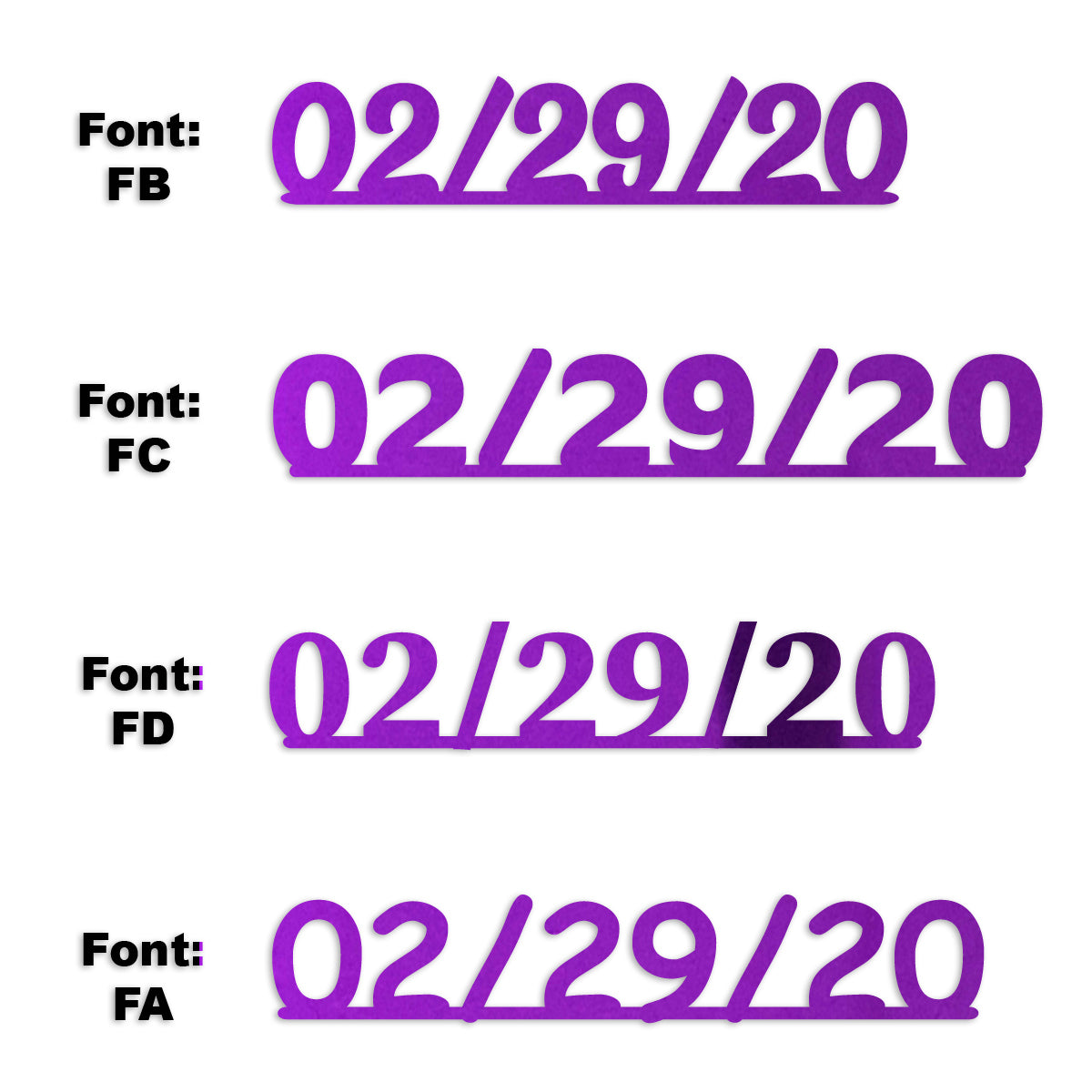 Custom-Fetti Date - 02/29/24 or 02/29/25  Purple