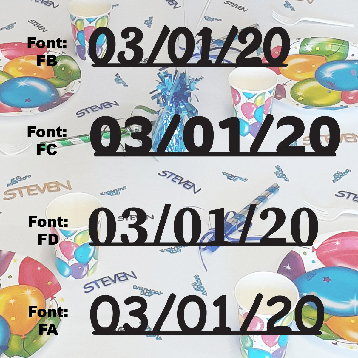 Custom-Fetti Date - 03/01/24 or 03/01/25  Black