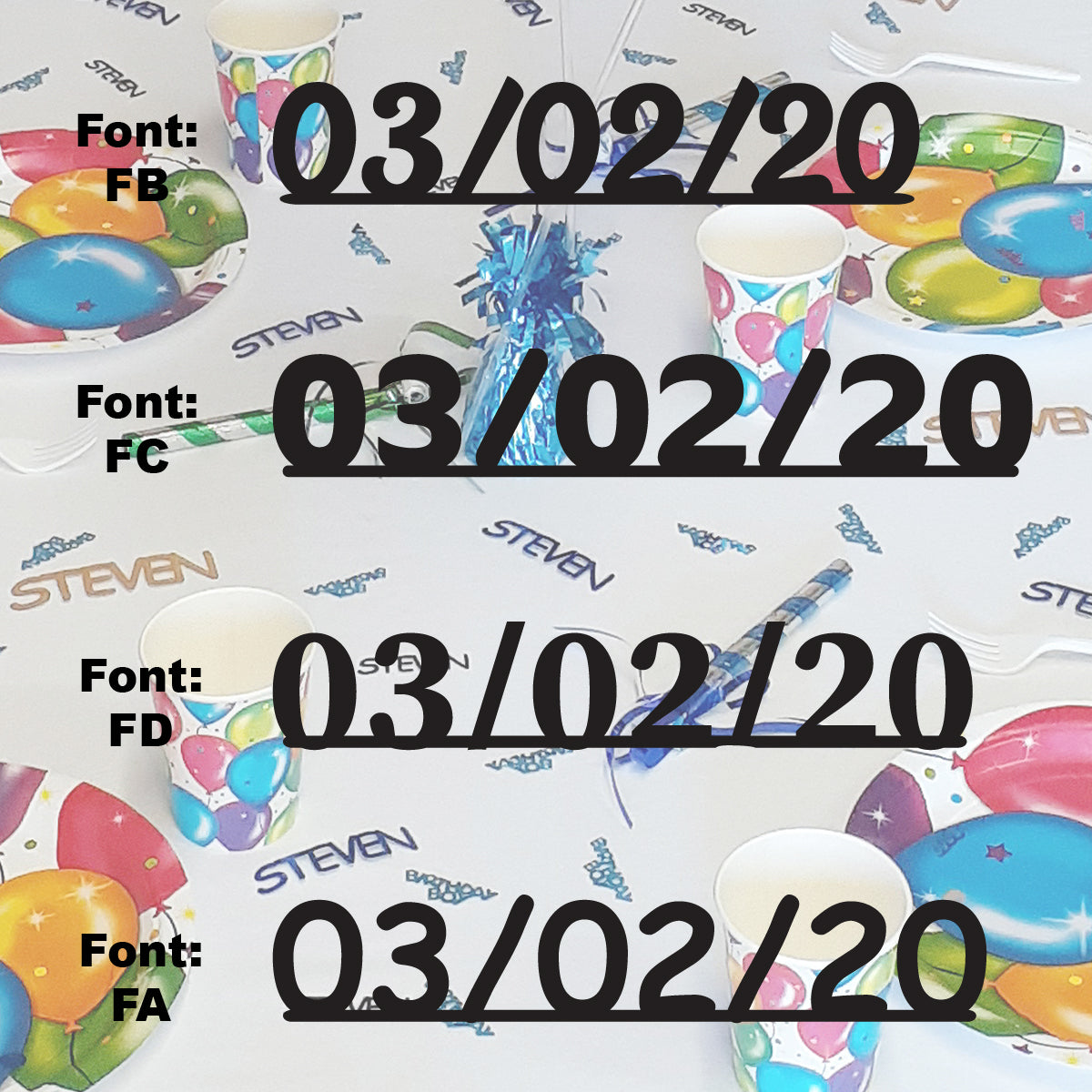 Custom-Fetti Date - 03/02/24 or 03/02/25  Black