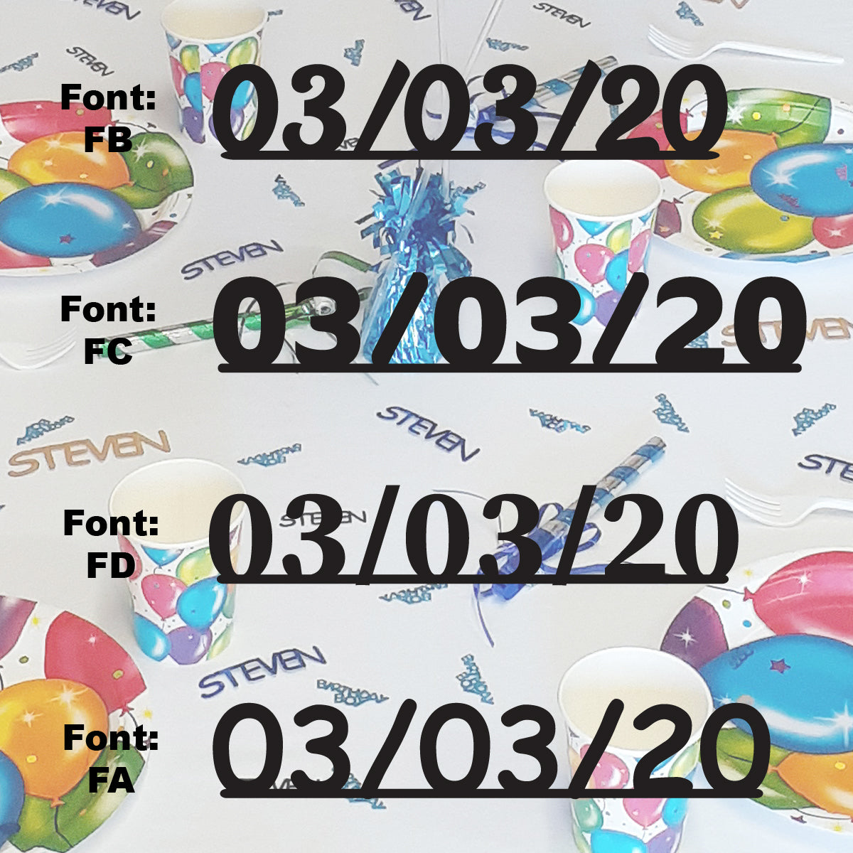 Custom-Fetti Date - 03/03/24 or 03/03/25  Black