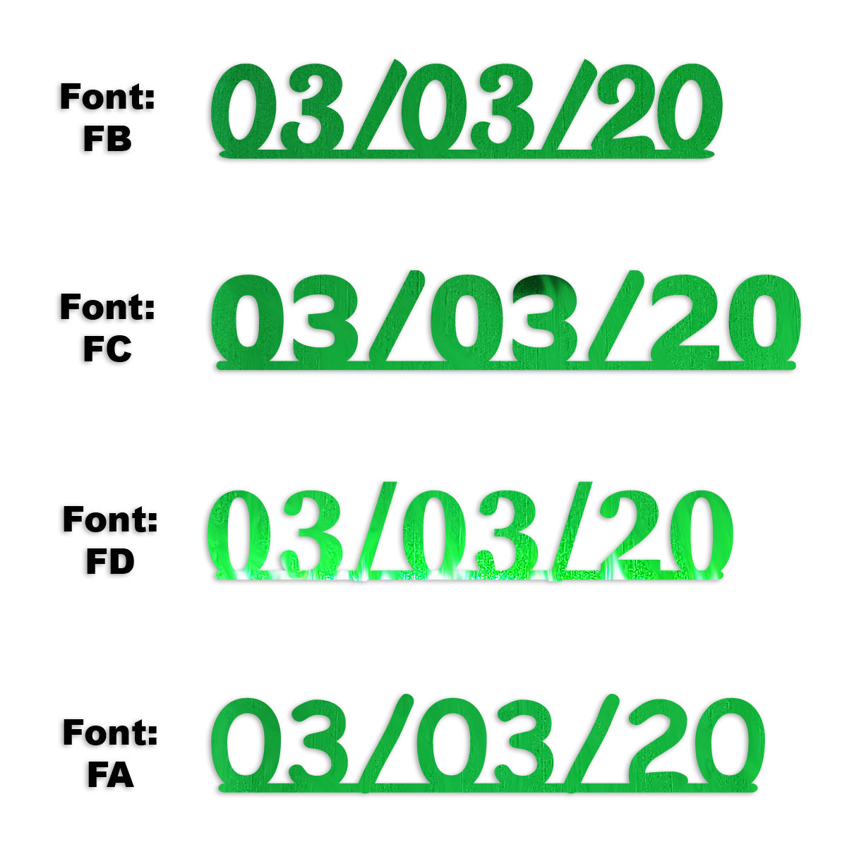 Custom-Fetti Date - 03/03/24 or 03/03/25  Green