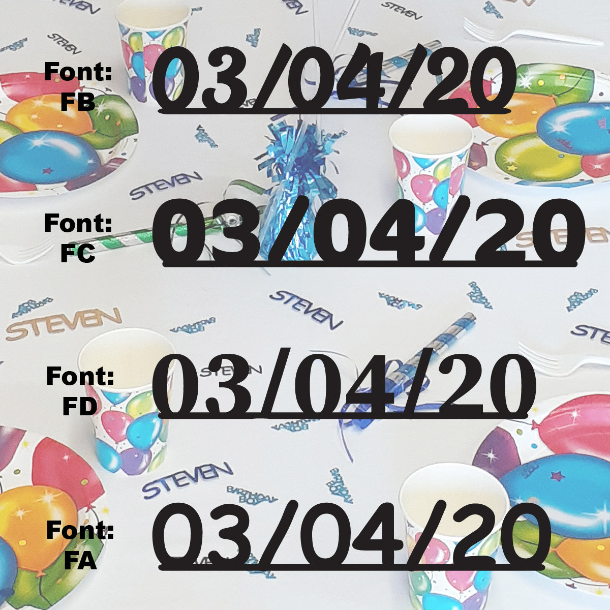 Custom-Fetti Date - 03/04/24 or 03/04/25  Black