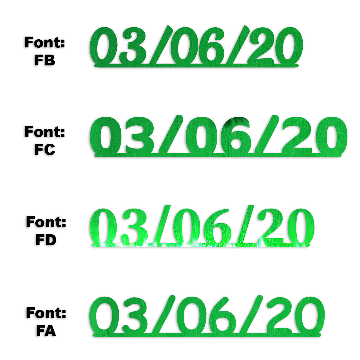 Custom-Fetti Date - 03/06/24 or 03/06/25  Green