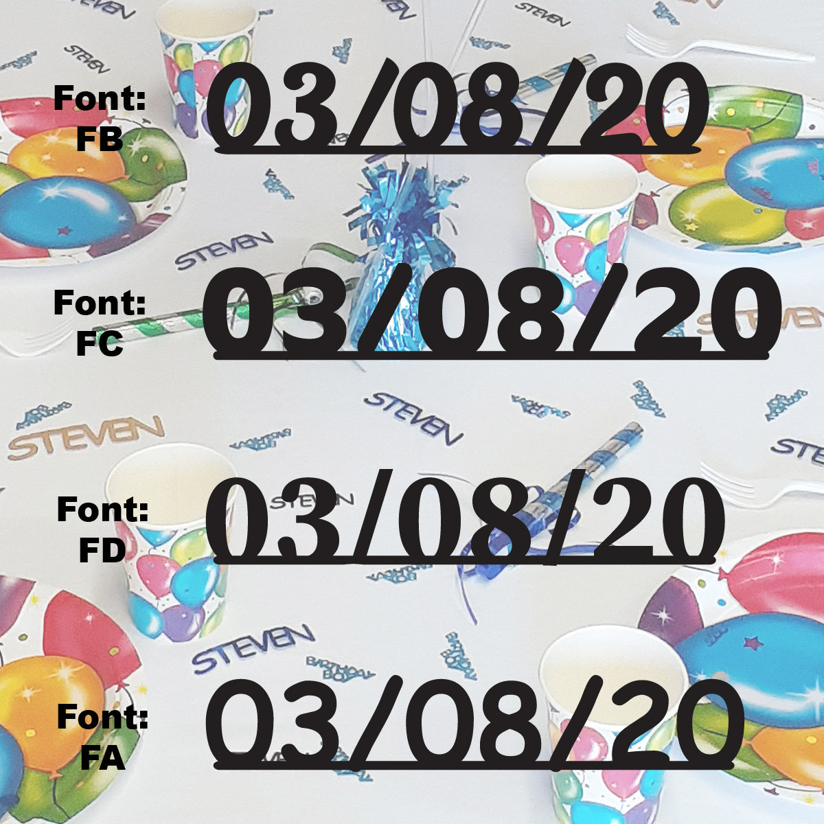 Custom-Fetti Date - 03/08/24 or 03/08/25  Black