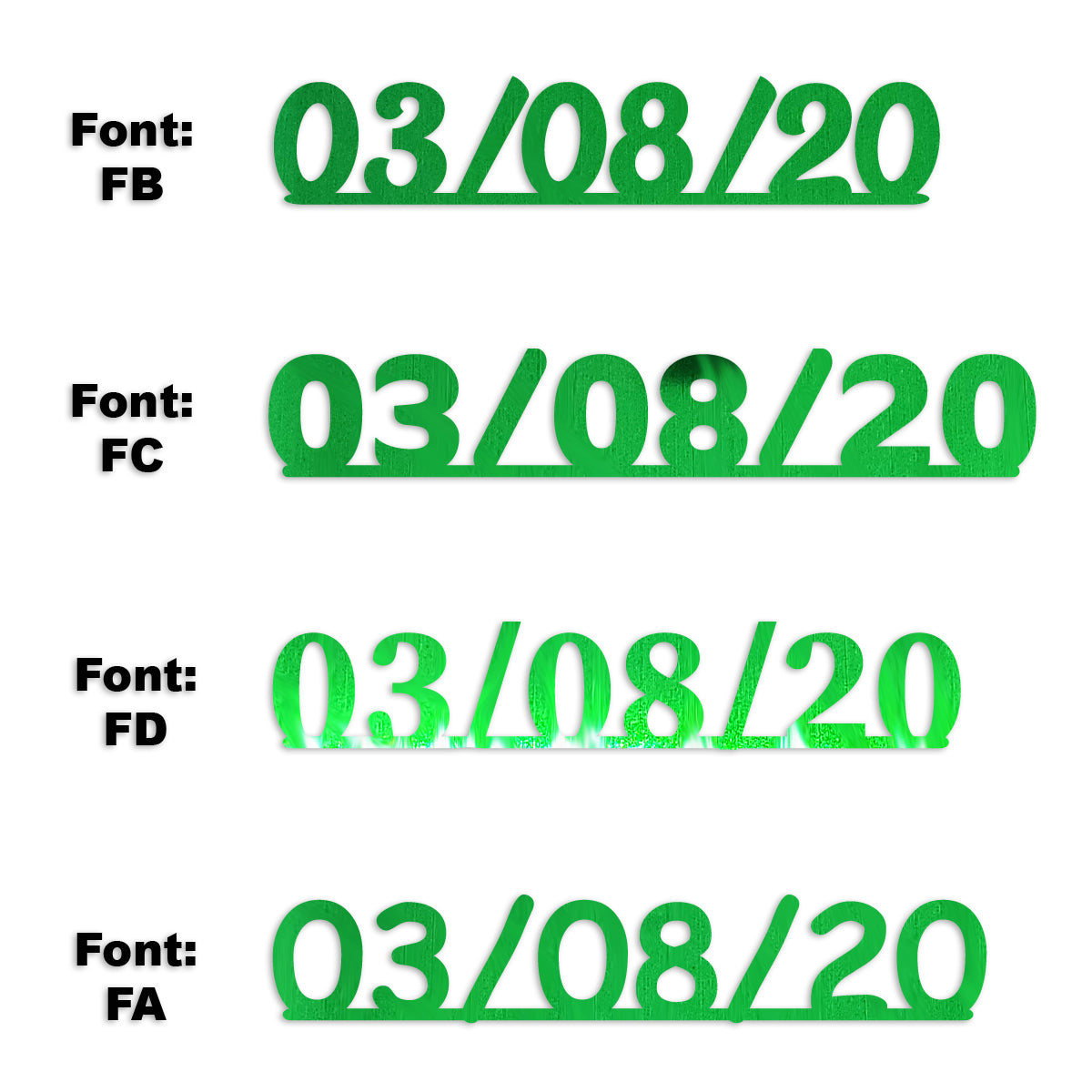 Custom-Fetti Date - 03/08/24 or 03/08/25  Green