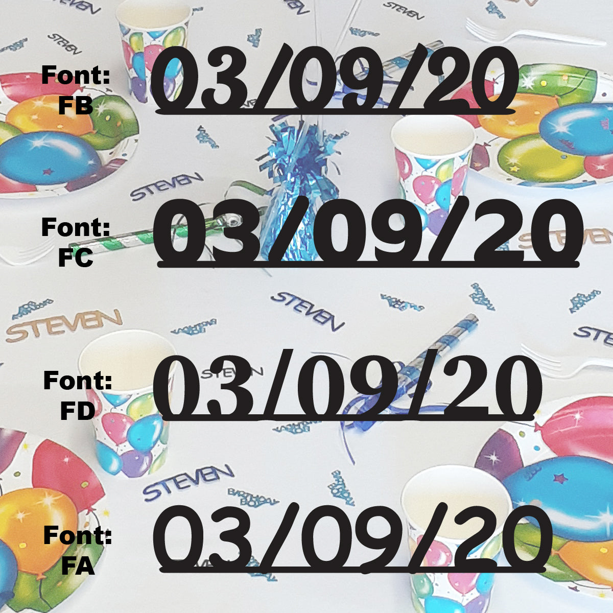 Custom-Fetti Date - 03/09/24 or 03/09/25  Black