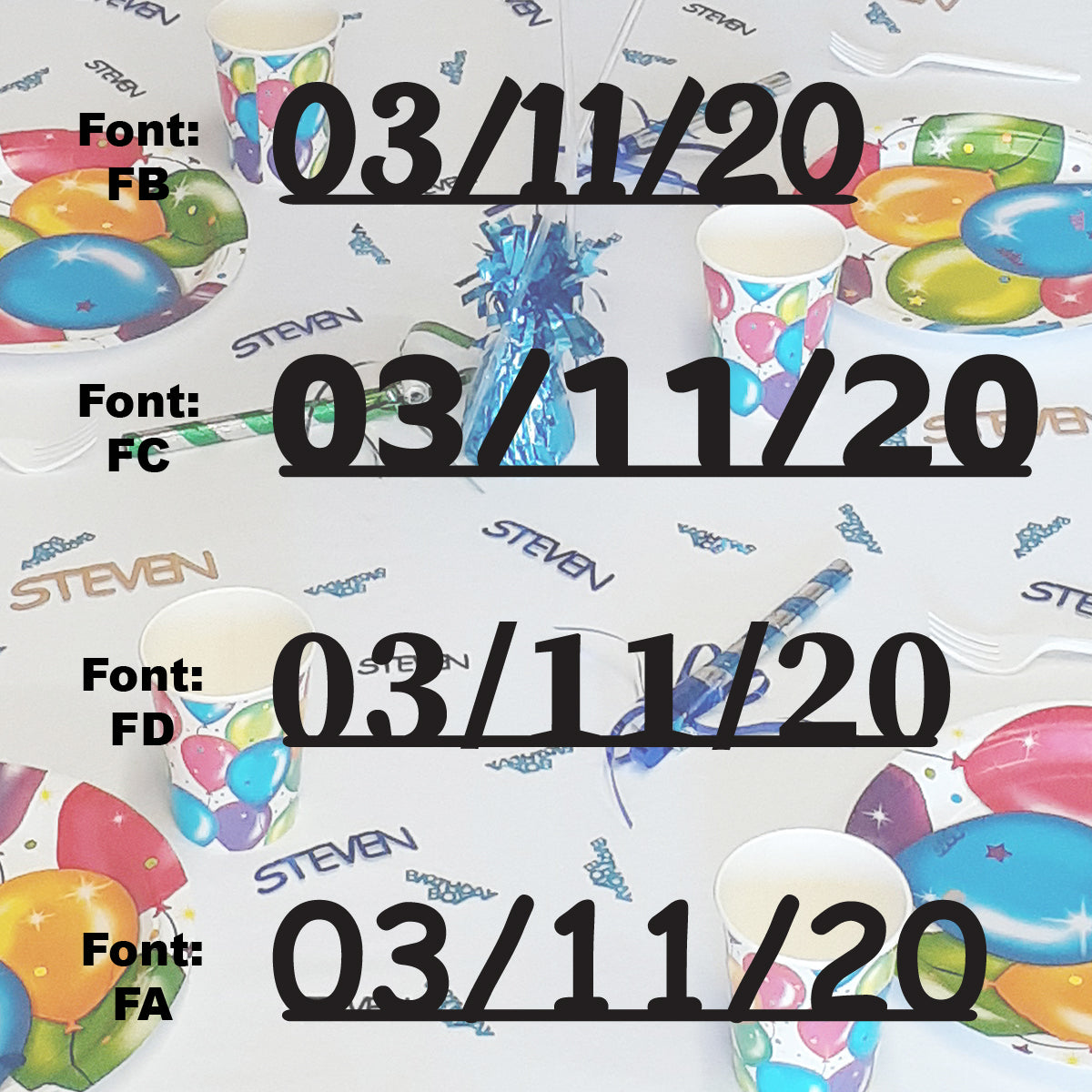 Custom-Fetti Date - 03/11/24 or 03/11/25  Black