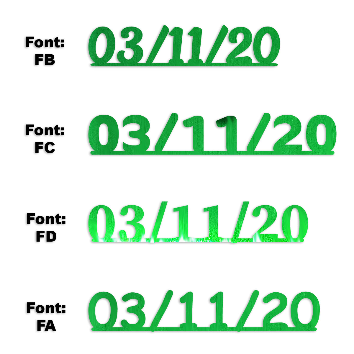 Custom-Fetti Date - 03/11/24 or 03/11/25  Green