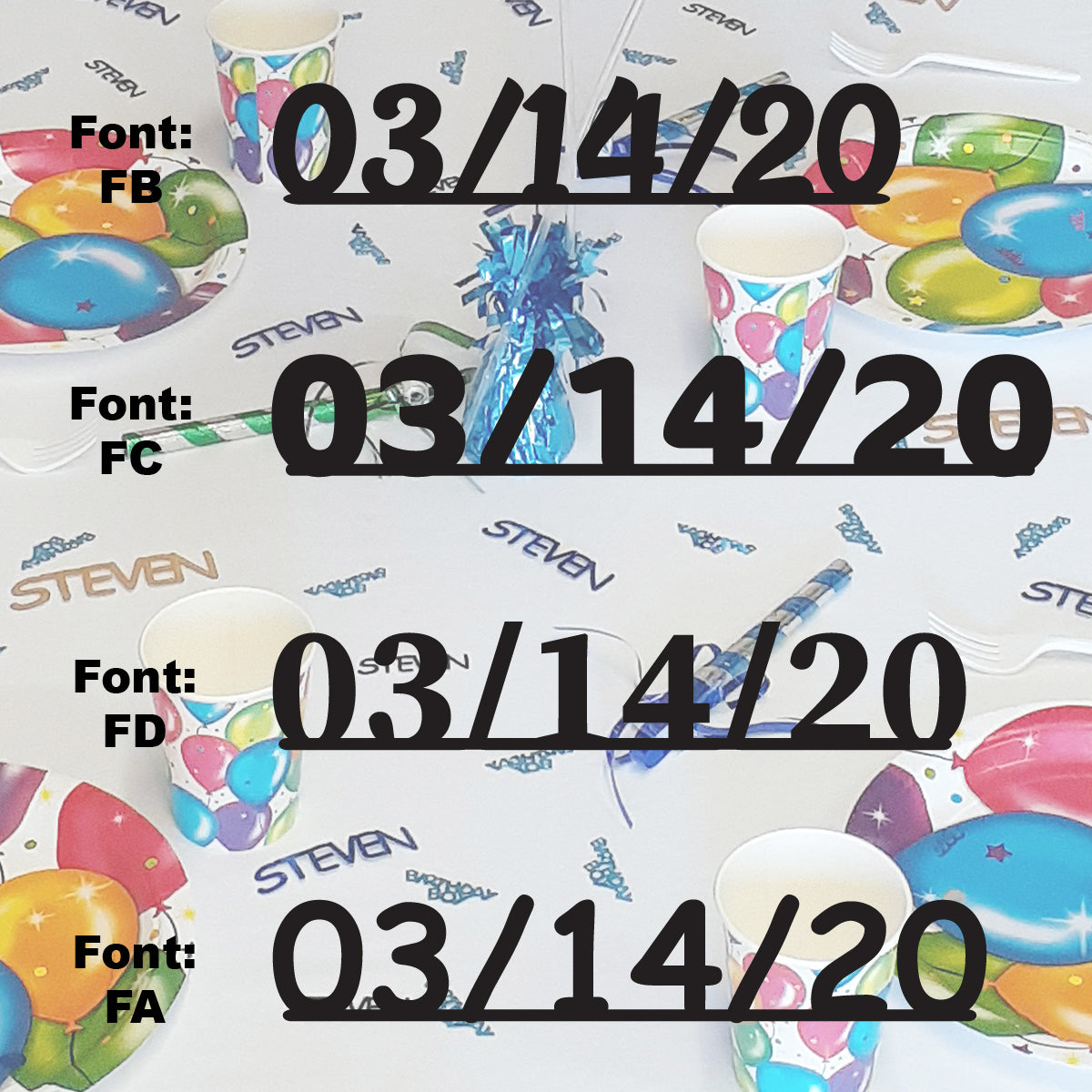 Custom-Fetti Date - 03/14/24 or 03/14/25  Black