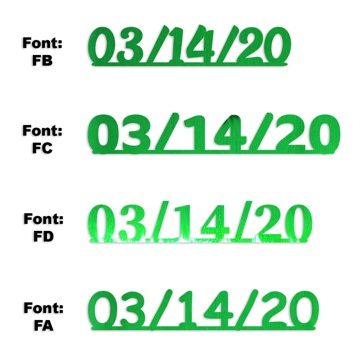 Custom-Fetti Date - 03/14/24 or 03/14/25  Green