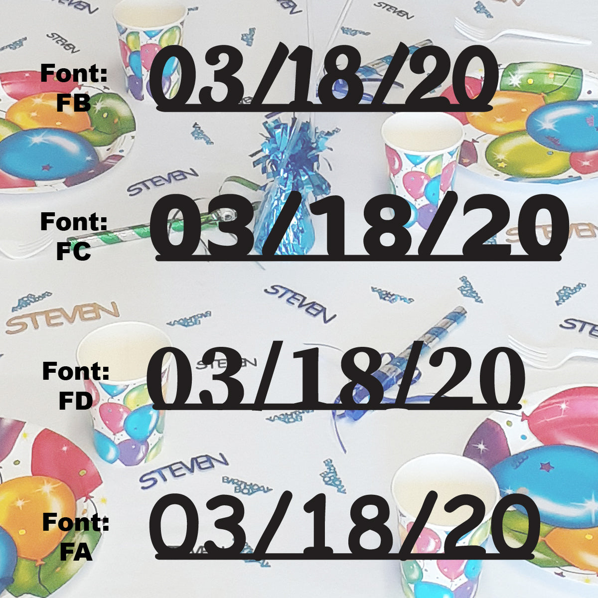 Custom-Fetti Date - 03/18/24 or 03/18/25  Black