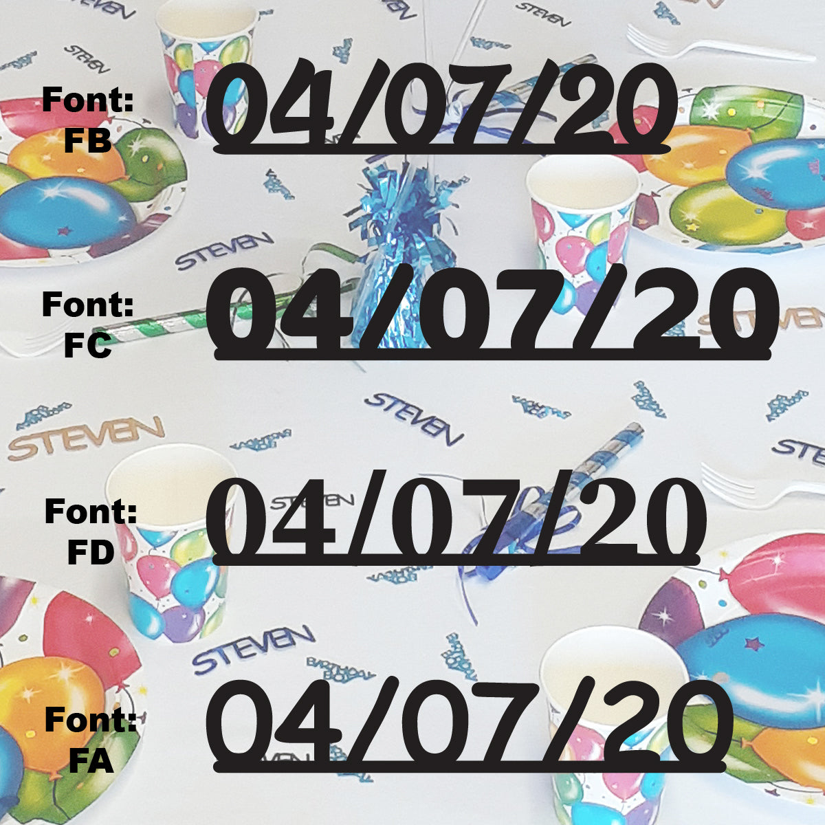 Custom-Fetti Date - 04/07/24 or 04/07/25  Black