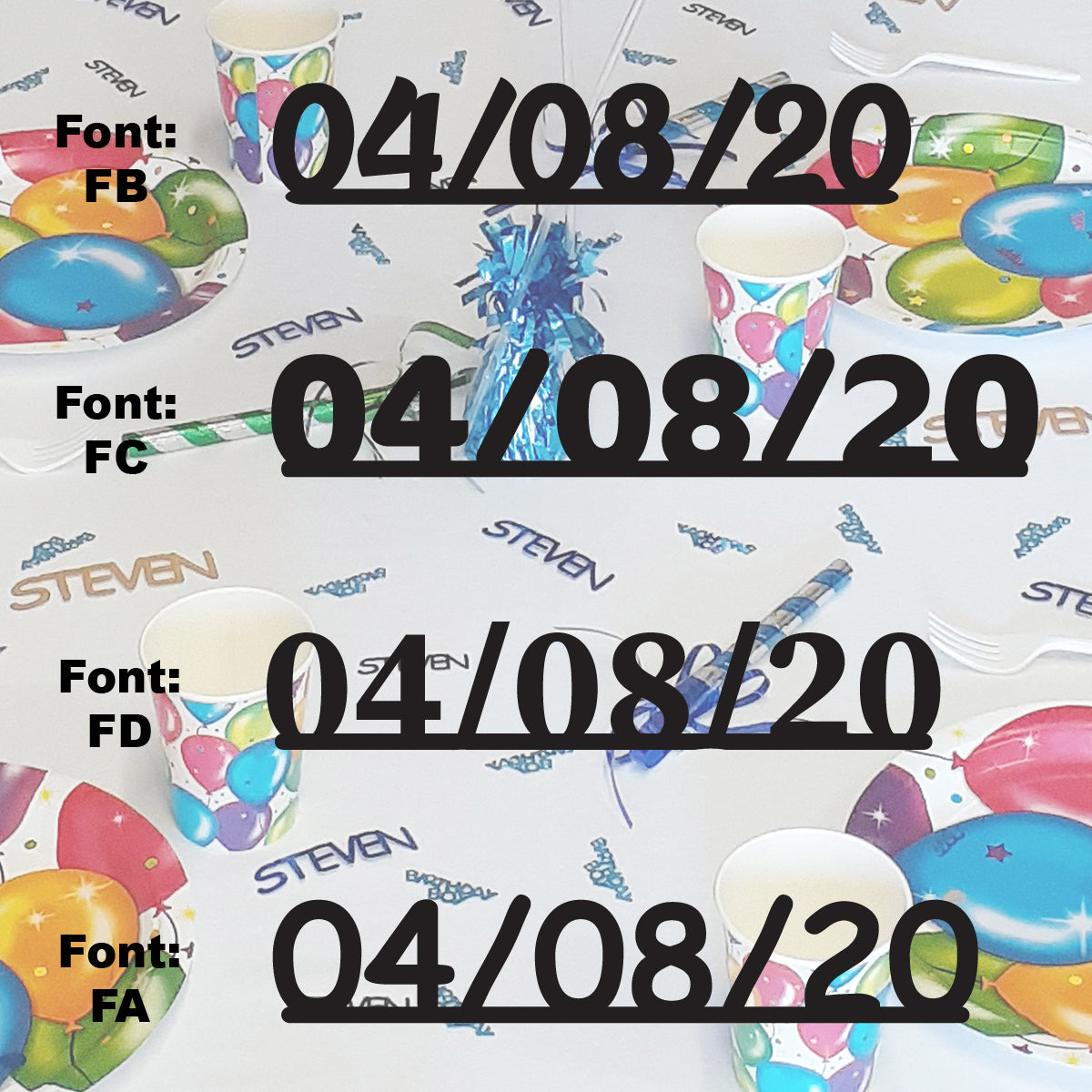 Custom-Fetti Date - 04/08/24 or 04/08/25  Black