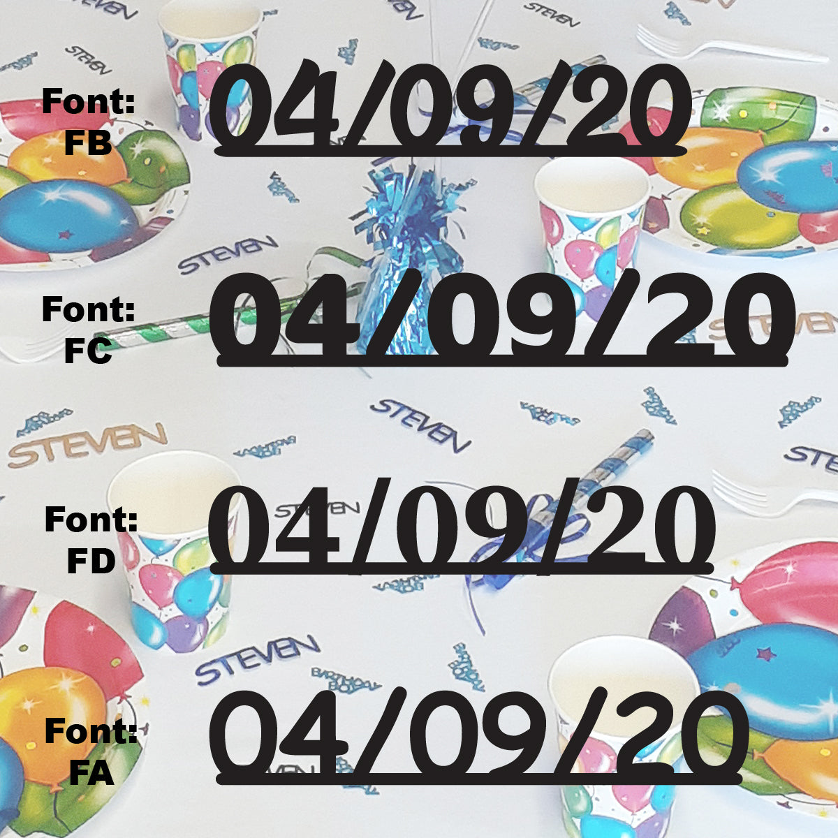 Custom-Fetti Date - 04/09/24 or 04/09/25  Black